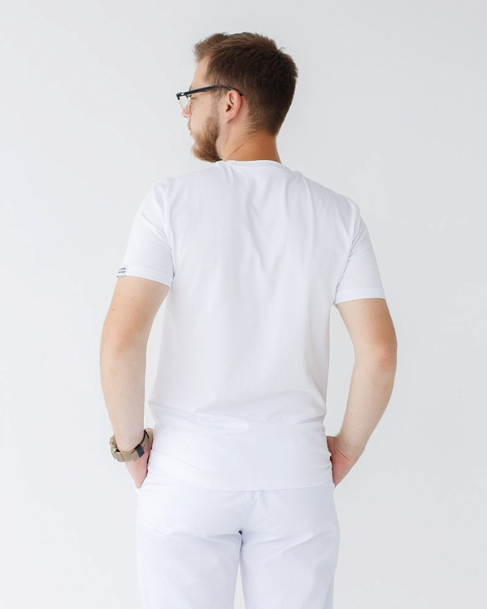 Медицинская футболка мужская белая 3