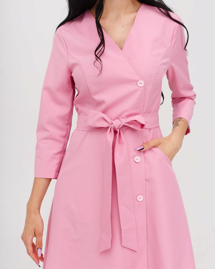 Медицинское платье женское Прованс розовое 3