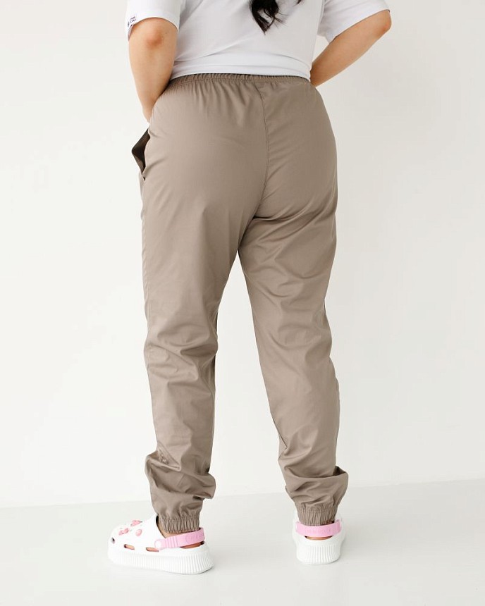 Медицинские брюки женские джогеры мокко +SIZE 3
