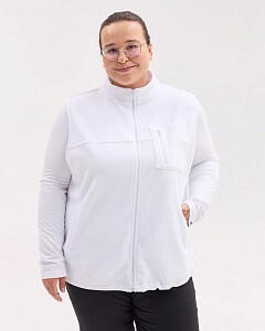 Медична кофта жіноча флісова Фінляндія біла +SIZE (уцінка/брак)