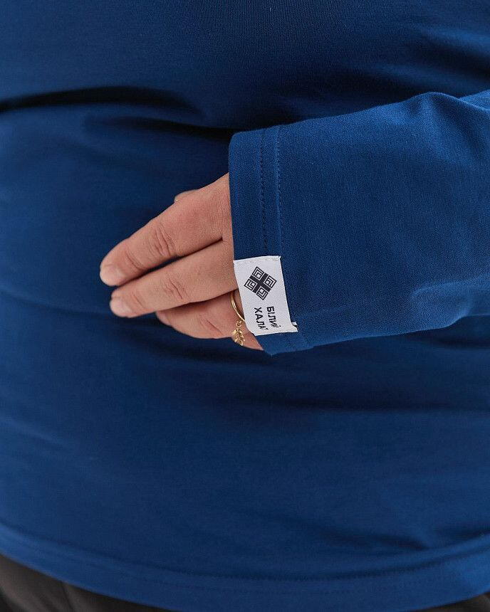 Медичний лонгслів жіночий синій +SIZE 5