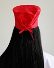 Медицинская классическая  шапочка на завязках красная 3