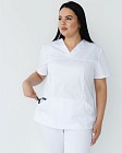 Медицинская рубашка женская Топаз белая +SIZE 5