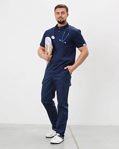 Медицинский костюм мужской Денвер темно-синий