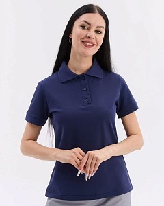Медицинское поло женское синее NEW