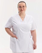 Медицинская рубашка женская Киото белая  +SIZE