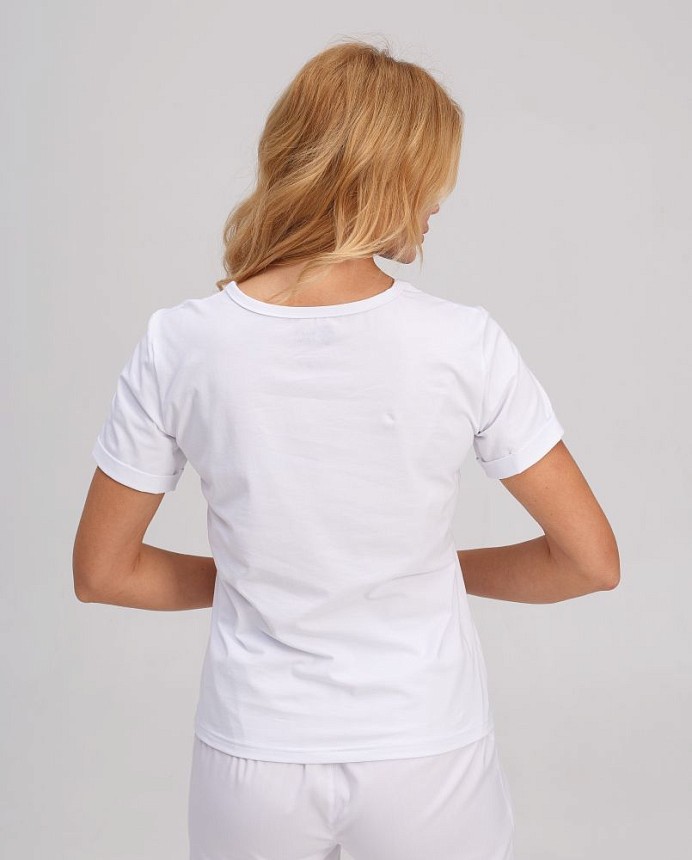 Медична футболка жіноча Модерн біла 2