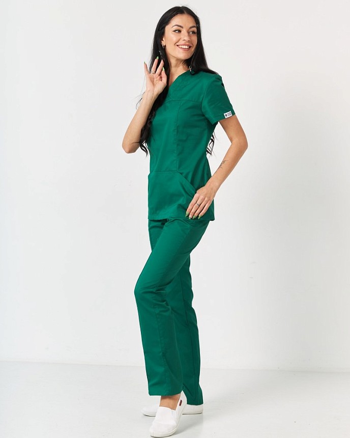 Медицинский костюм женский Топаз зеленый 8