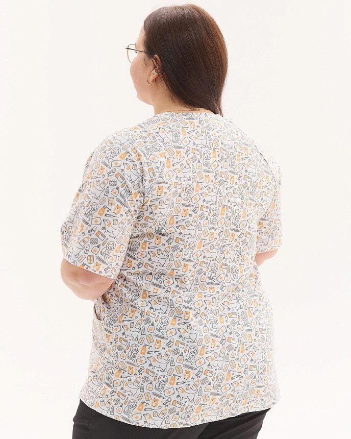 Медицинская рубашка женская Аризона принт CatDog +SIZE 2