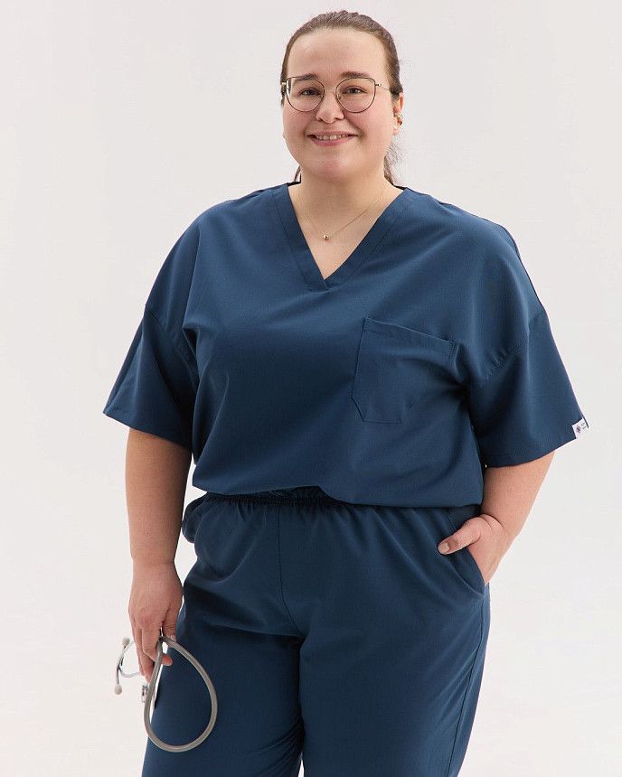 Медичний костюм жіночий Чикаго синій +SIZE 3