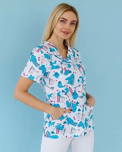 Медична сорочка жіноча Топаз принт Teeth Smile