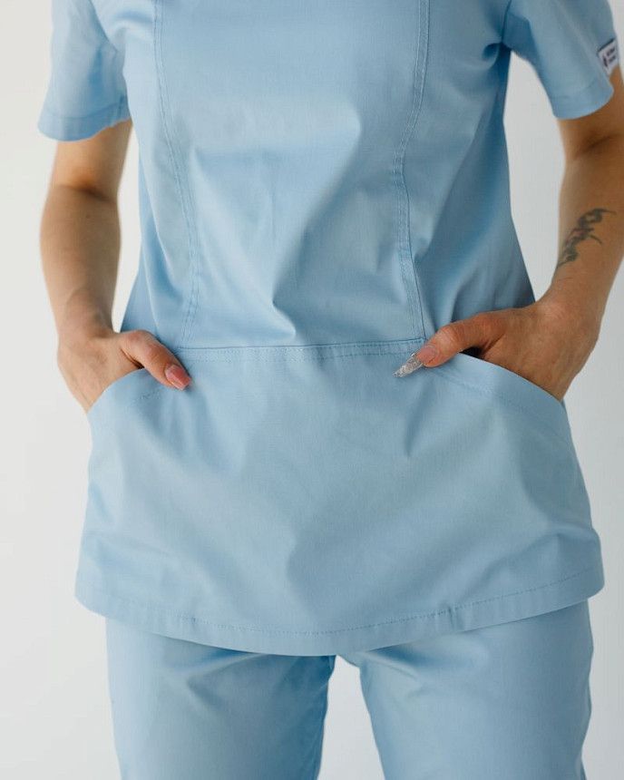 Медицинский костюм женский Топаз лазурный NEW (уценка/брак) 5