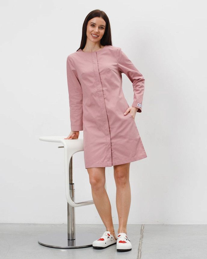 Медицинский халат женский Жаклин пепельно-розовый (уценка/брак)