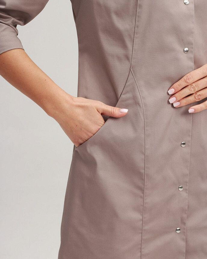 Медичний халат жіночий Елізабет мокко (уцінка/брак) 2