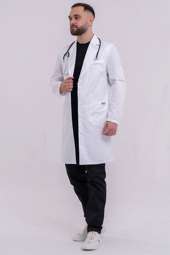 Комплект: мужской халат Киев + брюки медицинские мужские Бостон + медицинская футболка мужская №2 3