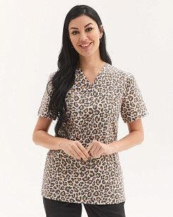 Медицинская рубашка женская Топаз принт Leopard NEW