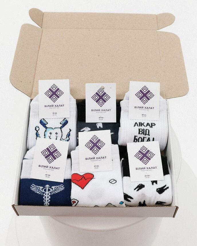 Набір чоловічих шкарпеток медичних "Dentist Box" - 6 пар