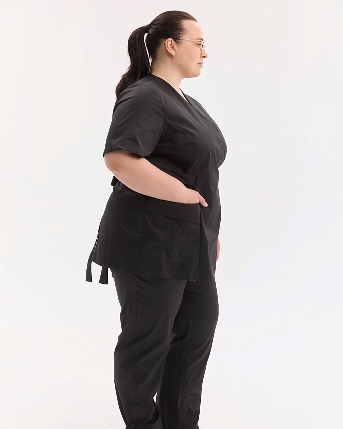 Медичний костюм жіночий Кіото чорний +SIZE 4