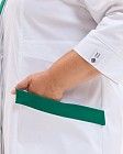 Медицинский халат женский Валенсия со сменными зелеными планками +SIZE 5