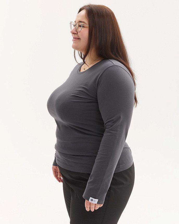 Медичний лонгслів жіночий темно-сірий +SIZE 3