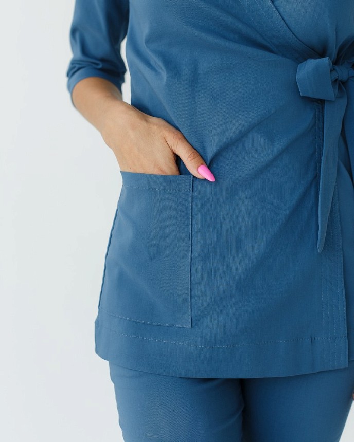 Медицинский костюм женский Шанхай синий 5