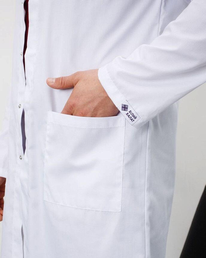 Халат медицинский мужской Амстердам белый-серый (уценка/брак) 4