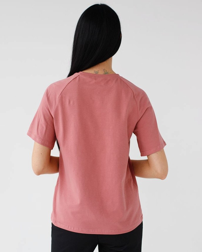Медична футболка-реглан жіноча попелясто-рожева 2