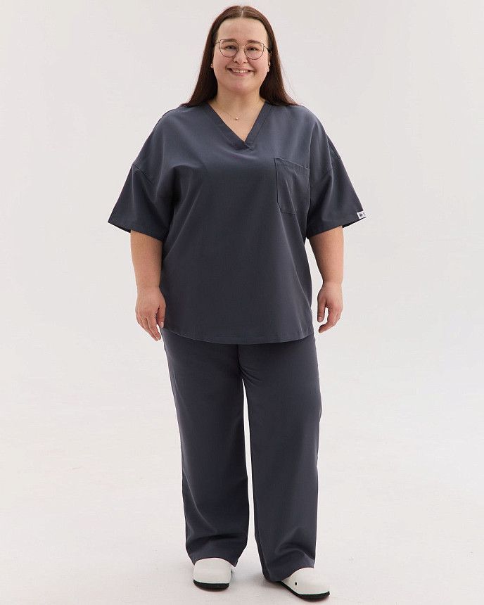 Медичний костюм жіночий Чикаго темно-сірий +SIZE