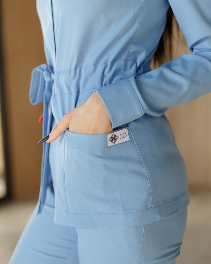 Медицинский костюм женский Монтана голубой 3