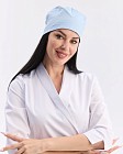 Медична класична шапочка на зав'язках лазурна (Elitе Stretch) 2