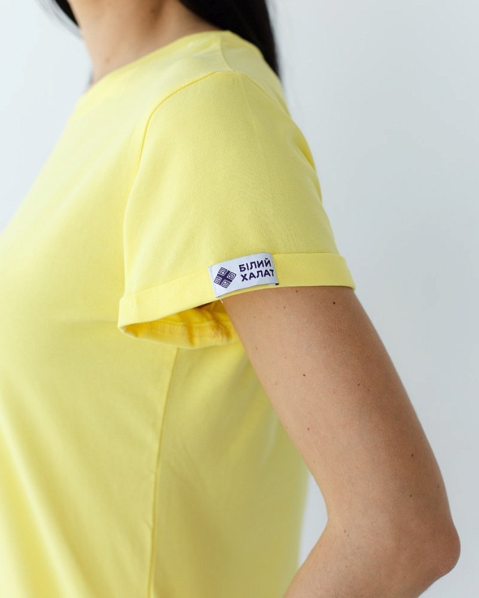 Медична футболка жіноча Модерн жовта 4