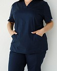 Медичний костюм жіночий Топаз темно-синій NEW +SIZE 5