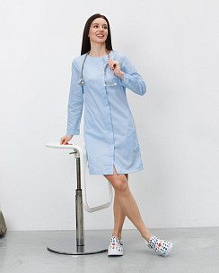 Медицинский халат женский Жаклин лазурный (уценка/брак)