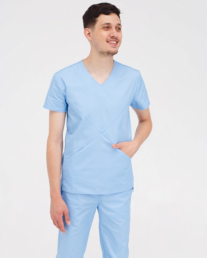 Медичний костюм чоловічий Мілан світло-блакитний 4