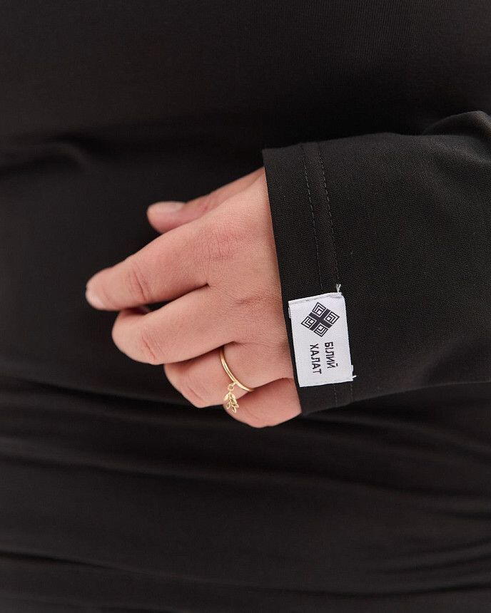 Медицинский лонгслив женский черный +SIZE 4