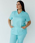 Медицинский костюм женский Топаз мятный +SIZE (уценка/брак) 3