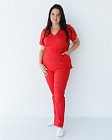 Медицинский костюм женский Рио красный +SIZE 9