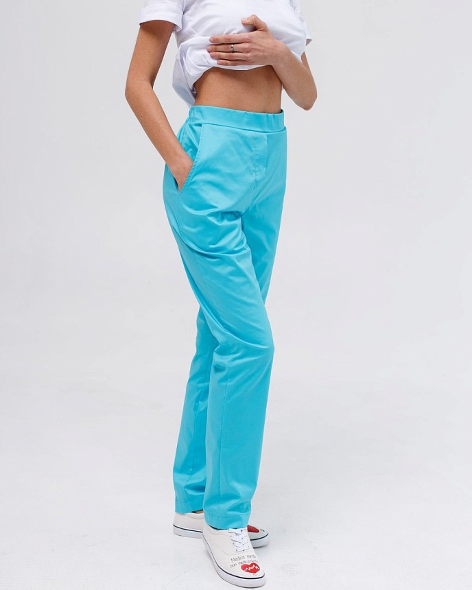 Медицинские женские брюки Торонто светло-бирюзовые 8