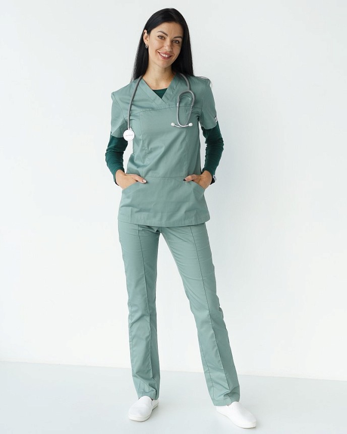 Комплект: костюм медичний жіночий Топаз + лонгслів медичний жіночий #1 2