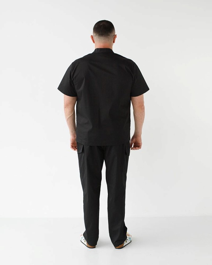 Медичний костюм чоловічий Денвер чорний +SIZE 2