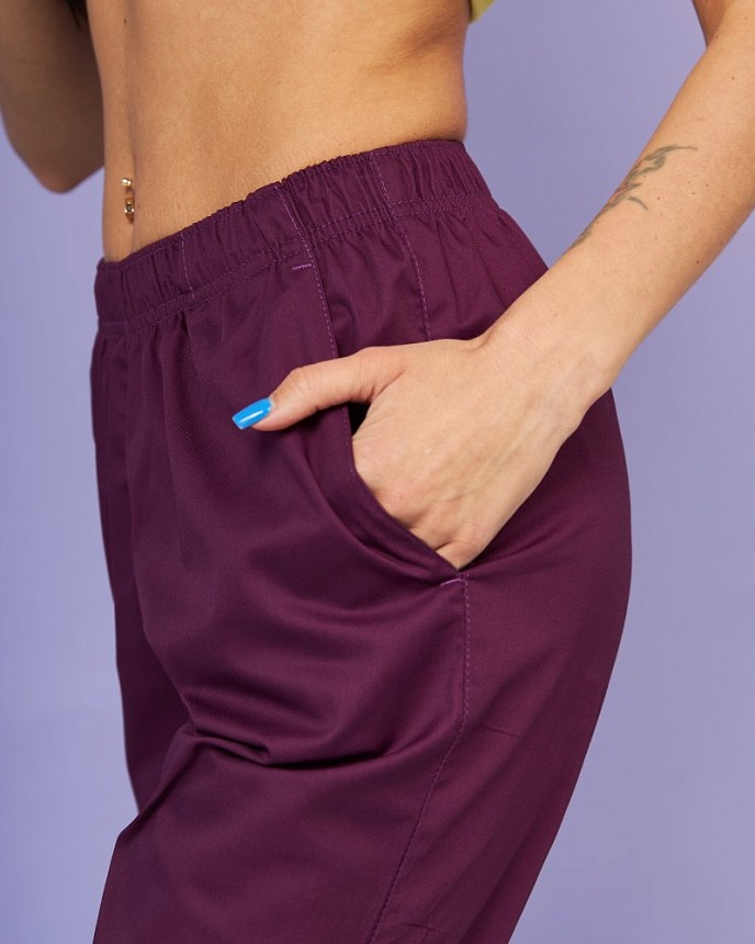 Медицинские штаны женские джоггеры фиолетовые 4