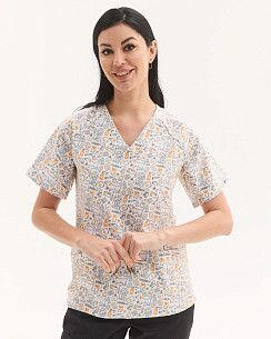 Медицинская рубашка женская Аризона принт CatDog