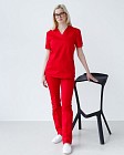 Медицинский костюм женский Топаз красный 8
