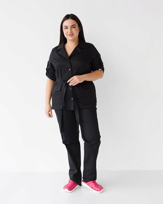 Медичний костюм жіночий Кейптаун чорний (уцінка/брак) 3