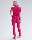 Медичний комбінезон жіночий Даллас рожевий з сірою строчкою 2