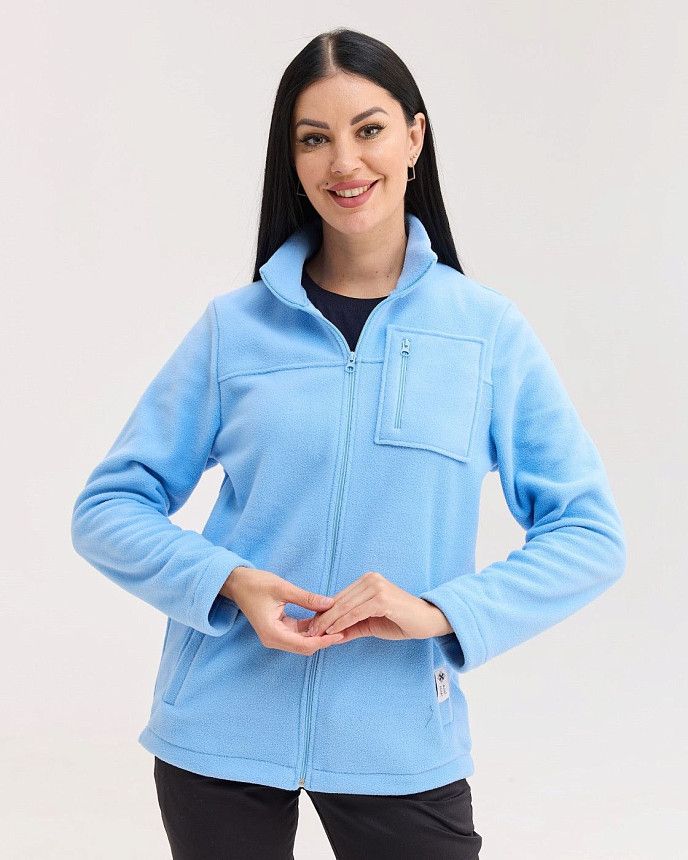 Медицинская кофта женская флисовая Финляндия голубая Белый халат Медицинская кофта женская флисовая Финляндия голубая