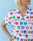 Медицинская рубашка женская Топаз принт Cats colored 3
