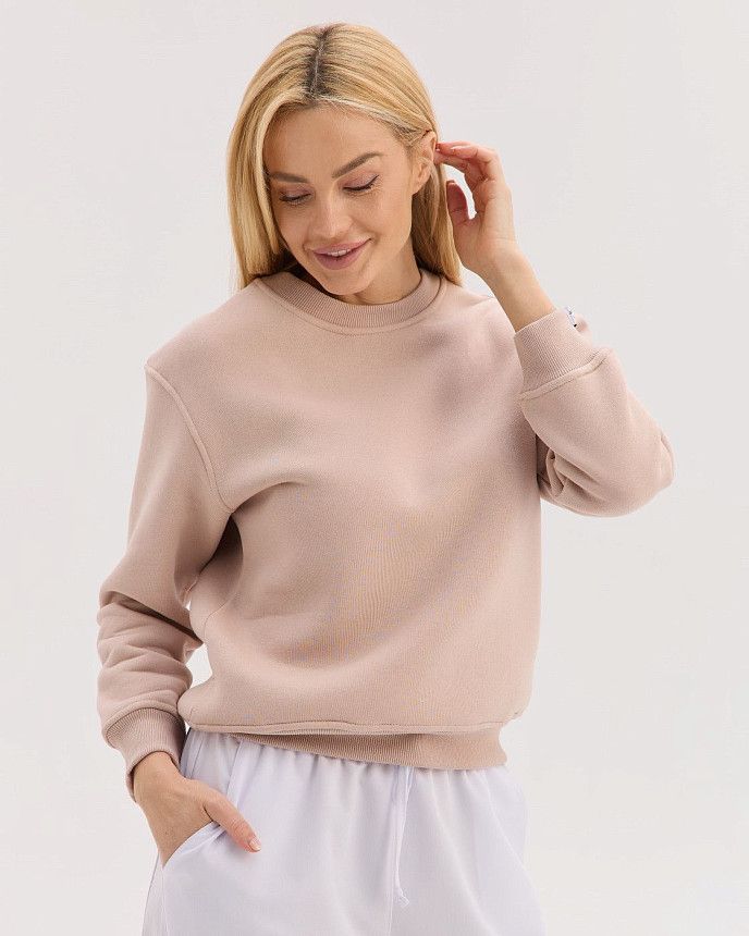 Медицинский утепленный свитшот женский Онтарио светло-бежевый 2