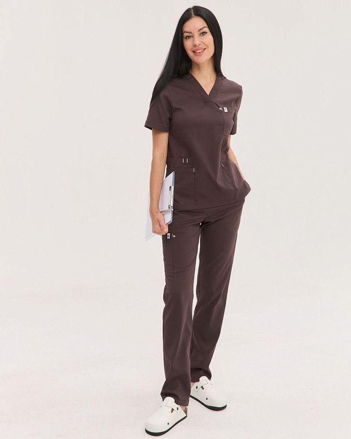 Медичний костюм жіночий Бристоль коричневий 3
