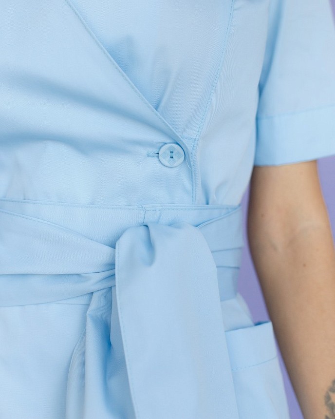 Медичний халат жіночий Токіо на ґудзиках лазурний 6